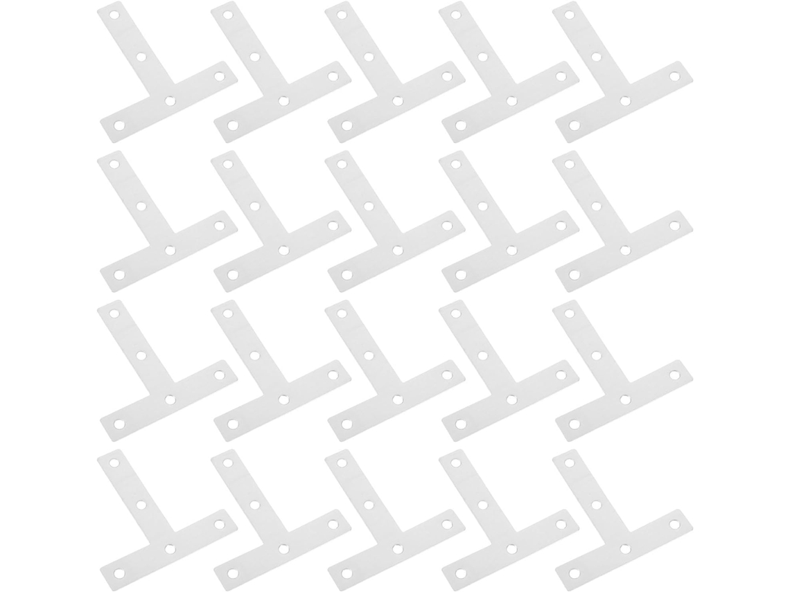 Conjunto De 20 Suportes De Canto Para Portas Em Aço Inoxidável T80 Com Placas De Fixação.