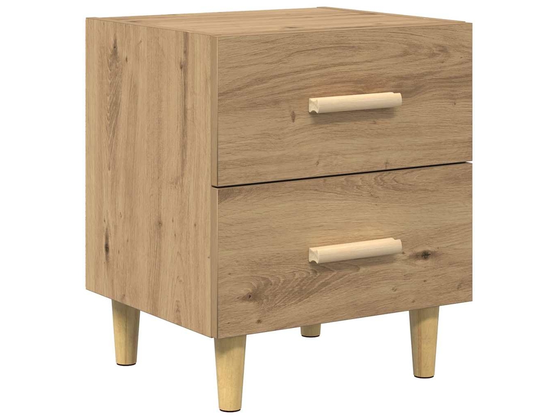 Armário de Cama com Gaveta MAISON EXCLUSIVE em Carvalho Artesanal 40x35x47,5 cm