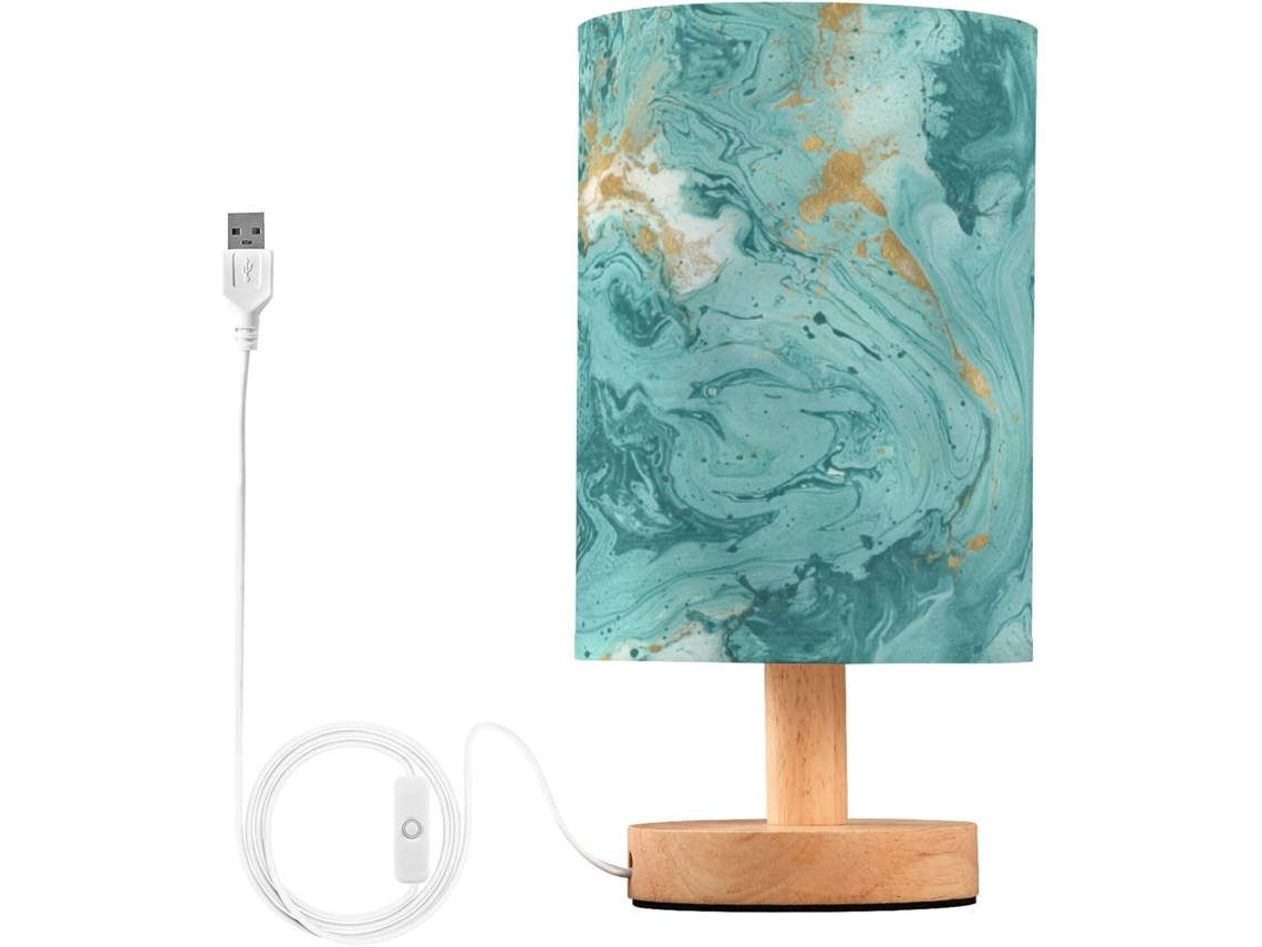 Conjunto de 2 luminárias de leitura para sala de estar, pequenas luminárias de mesa para quarto infantil, textura marmorizada.