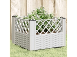 Vidaxl Vaso/floreira De Jardim C/ Estacas 43,5x43,5x43,5 Cm Pp Branco