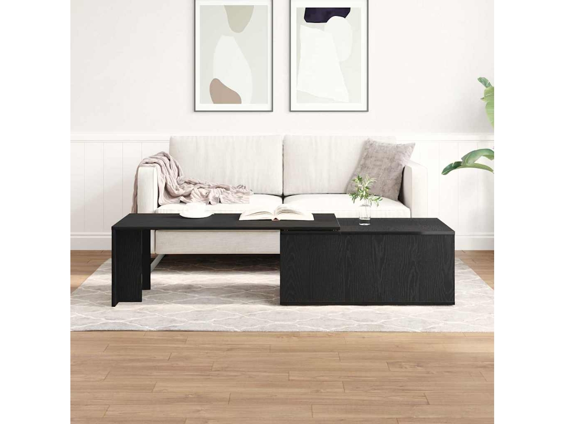 Vidaxl Mesa De Centro Carvalho Preto 150 X 50 X 35 Cm