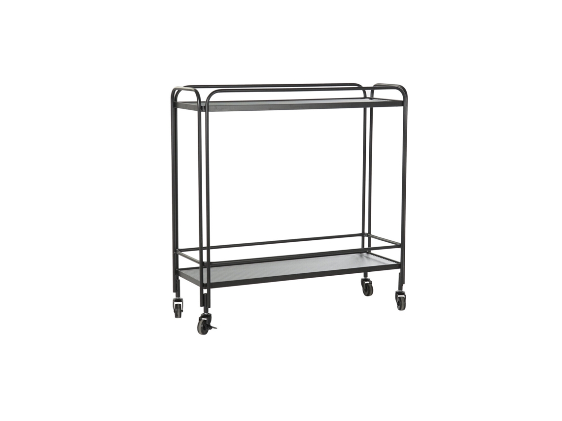 Console de Metal com Vidro Preto, 80x28x80,5cm ALEXANDRA HOUSE LIVING