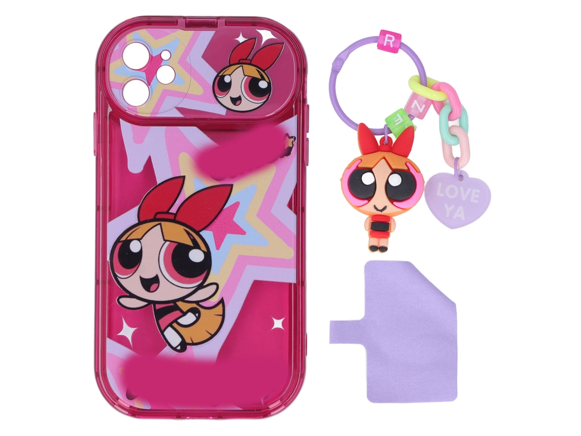 Capa LAXISCREED Powerpuff Girls com Espelho e Pingente