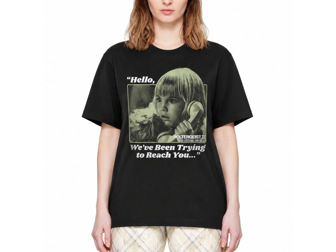 Rockinstone Poltergeist Movie Trying To Reach You Black Adult T-shirt Size:xl