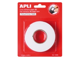 Fita adesiva dupla face foam 3D 19mm x 228m Apli