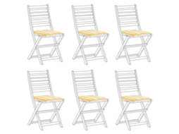 Conjunto De 6 Almofadas Para Cadeiras De Jardim Tolve 39 X 31 Cm Amarelo