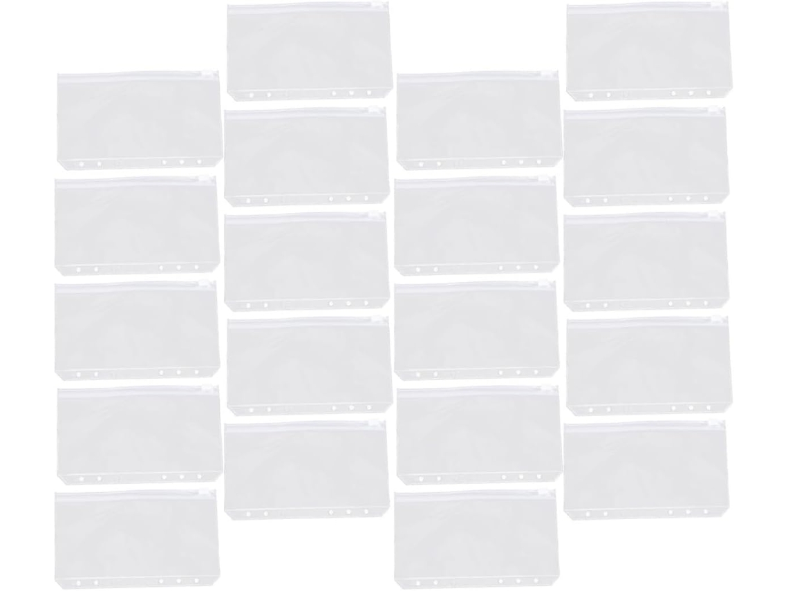 Conjunto de 50 organizadores de documentos com zíper em PVC extra grosso, duráveis e ecológicos, para anotações em formato A6, ideais para...