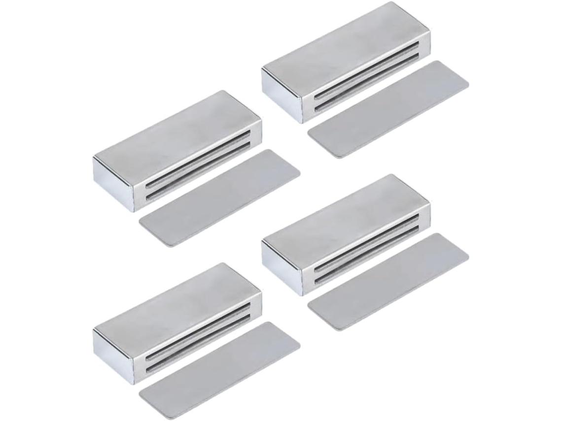 Conjunto De 4 Fechos Magnéticos Prateados Para Portas Armário,