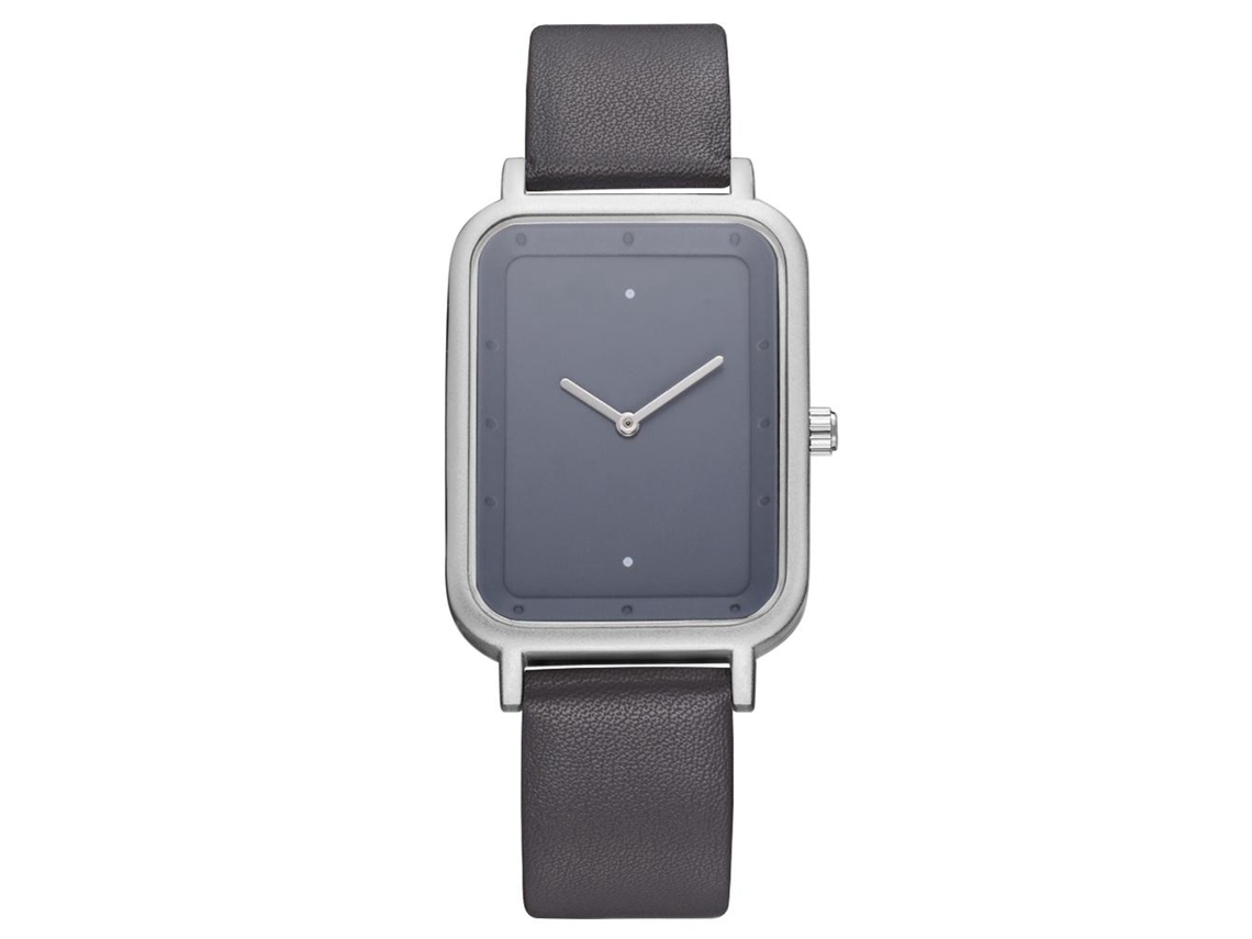 Relógio de pulso analógico Tomi Fashion para negócios com pulseira de PU (cinza prateado)