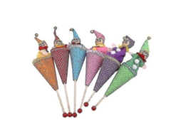 2026 6 Bonecos de Palhaço Sorridente Retráteis Brinquedos de Busca Interativa com Campainha de Madeira Presente para Crianças Cores Aleatórias