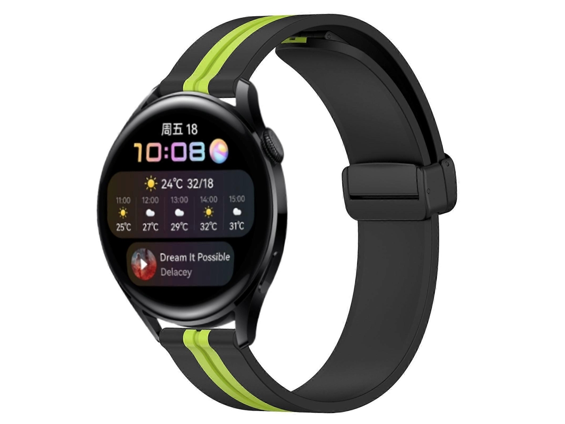 Pulseira De Silicone Dobrável Com Fecho Magnético Para Huawei Watch 3 De 22 Mm