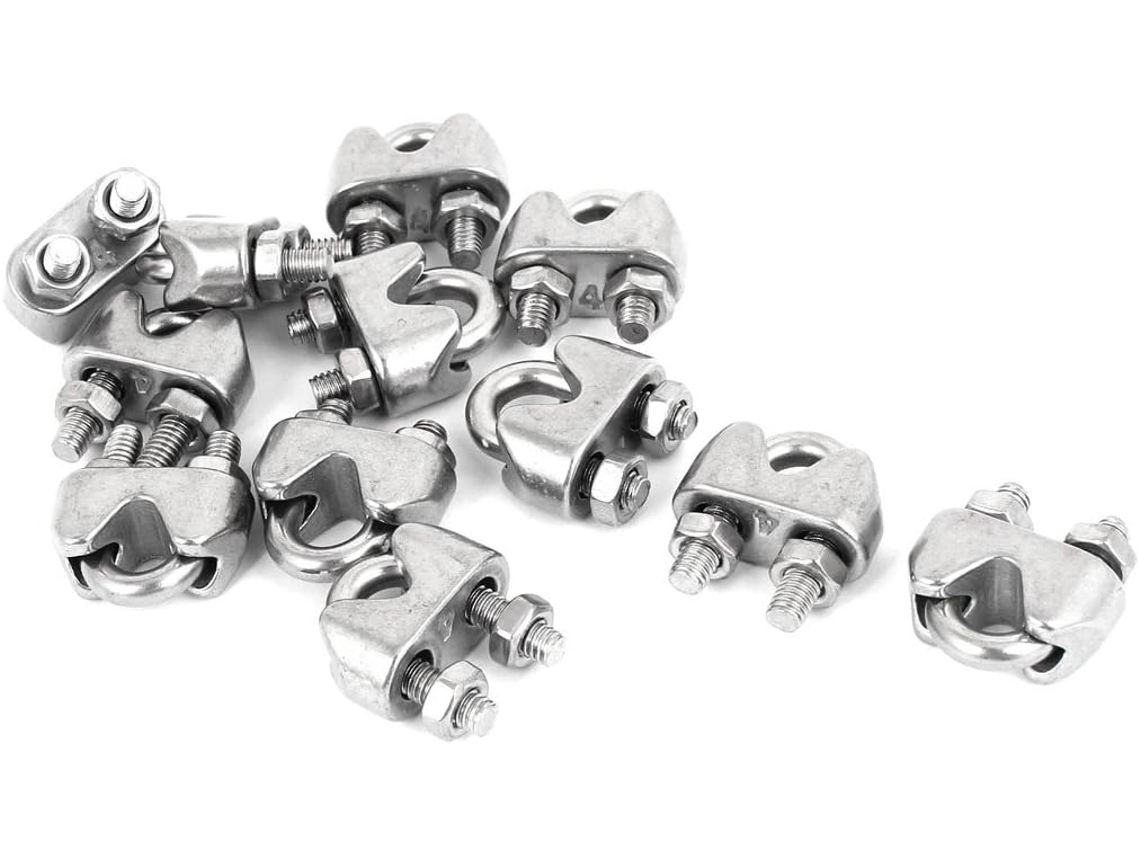 12 Peças Rosca 4mm 5/32' 'braçadeira de Cabo de Aço' CHABERLU (2e3c010a5ba57f70d8be360610b895b7)