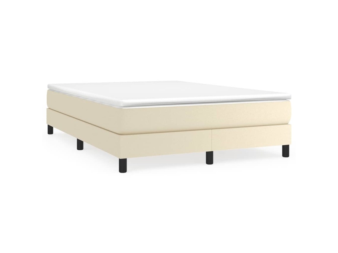 Box Spring Bed Frame, Box Spring Bed Frames Vidaxl Creme Couro Artificial (140 X 190 Cm)