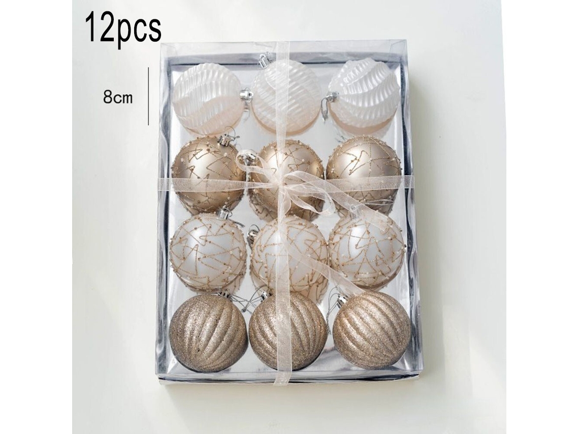 (12 Bolas De Natal De 8 Cm) Bolas De Natal Para Árvore De Natal