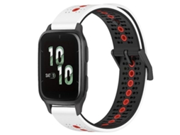 Pulseira Garmin Forerunner Sq2 De 20 Mm, Silicone Respirável Tricolor, Branca, Preta, Vermelha.