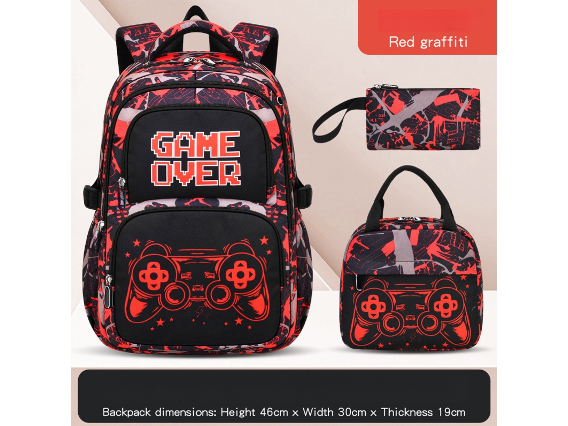 Conjunto de Mochila Escolar Para Menino CUICH (vermelhas)