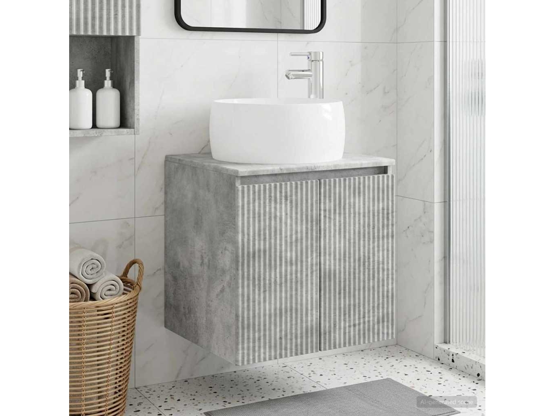 Vidaxl Vaidade Com Pia Suspensa Cinzento Cimento 49,5 X 44,5 X 66 Cm