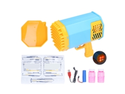 Máquina de Bolhas de Sabão com 69 Furos e Luz, Soprador de Brinquedo, Fazedor de Bolhas