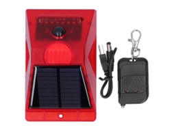 Lâmpada de Alarme Solar com Sensor de Movimento, 129db, Repelente de Animais, Controle Remoto, para Fazenda, Pomares | S/MARCA