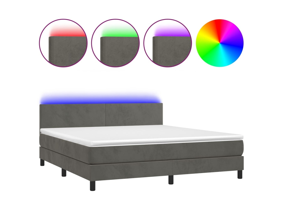 Box Spring Bed, Box Spring Beds Vidaxl Cinzeto Veludo (180 X 200 Cm)