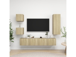 Vidaxl 5pcs Conjunto De Móveis De Tv Derivados Madeira Carvalho Sonoma