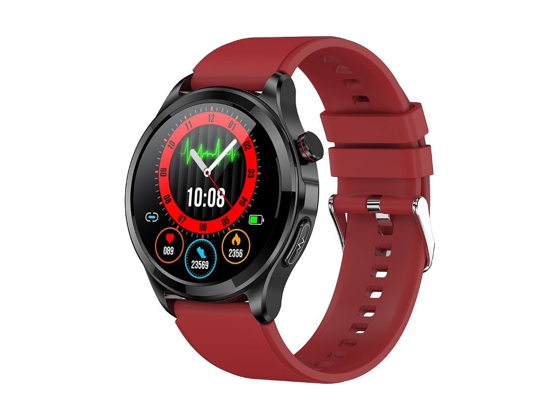 Smartwatch Tk22 1.39 Pulgadas Ip67 Silicona Resistente Al Agua Banda de Silicona Compatible Con Ecg no Invasivo Rojo