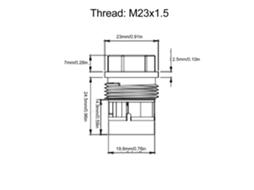 Laxiscreed Gerador De Fluxo De Água 10-50ma Com Entrada Lateral M23x1.5