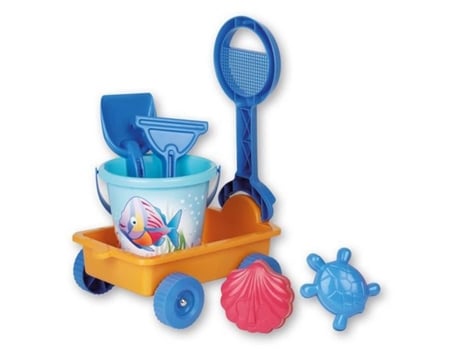 Carrinho De Praia Androni Giocattoli 31 Cm 6 Peças Cabo Prático Misturado
