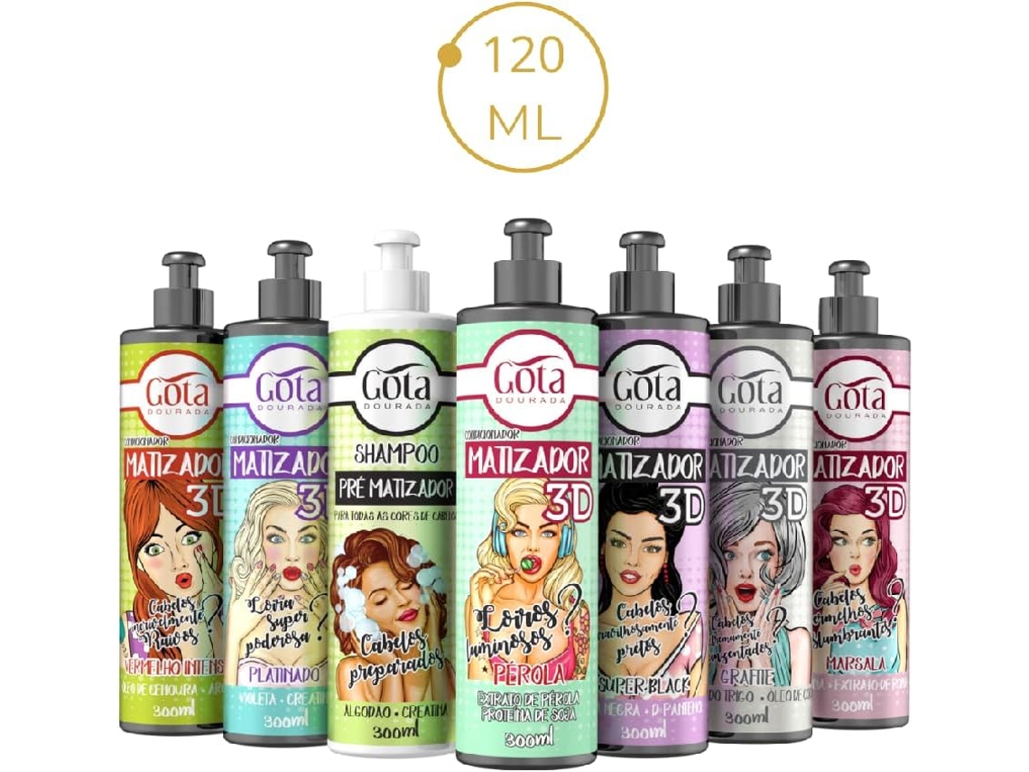 Matizador 3d 120 Ml Com Gota Dourada Grafite
