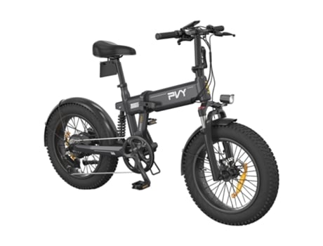 Bicicleta Elétrica PVY Turbo 250W 48V 13Ah Velocidade Máxima de 25Km/H Alcance de 100Km Garfo Da Suspensão Dianteira e Amortecedor Mecânico Traseiro