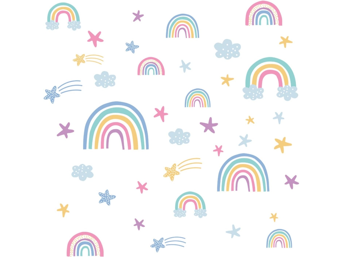 Conjunto De Adesivos Fluorescentes De Pvc Com Efeito Arco-íris Para Crianças, Meninas E Meninos,