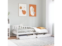 Vidaxl Sofá-cama Com Gavetas 90x190 Cm Madeira De Pinho Maciça