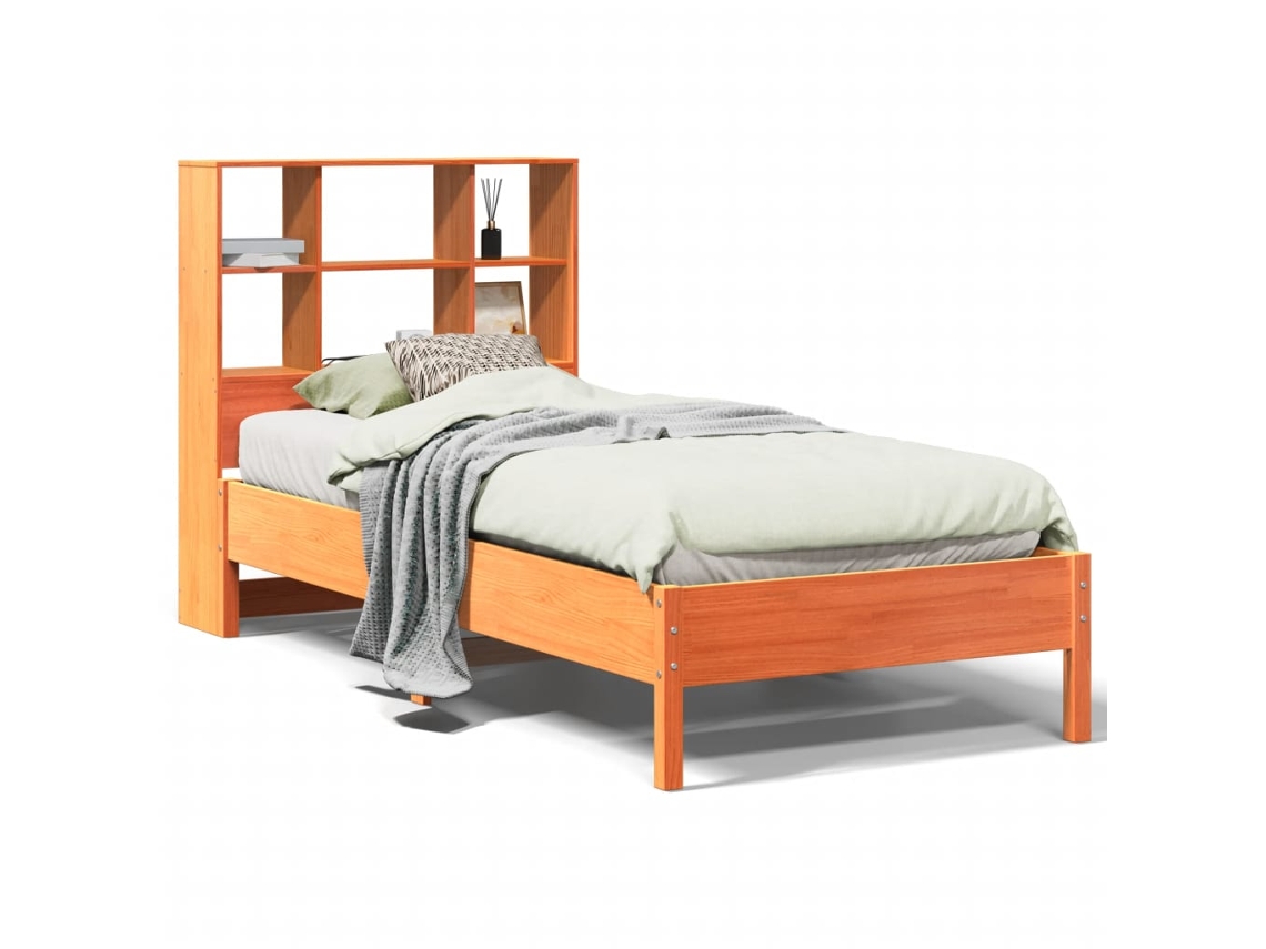 Bookcase Bed, Bookcase Beds Vidaxl Marrom Madeira De Pinho (100 X 200 Cm)