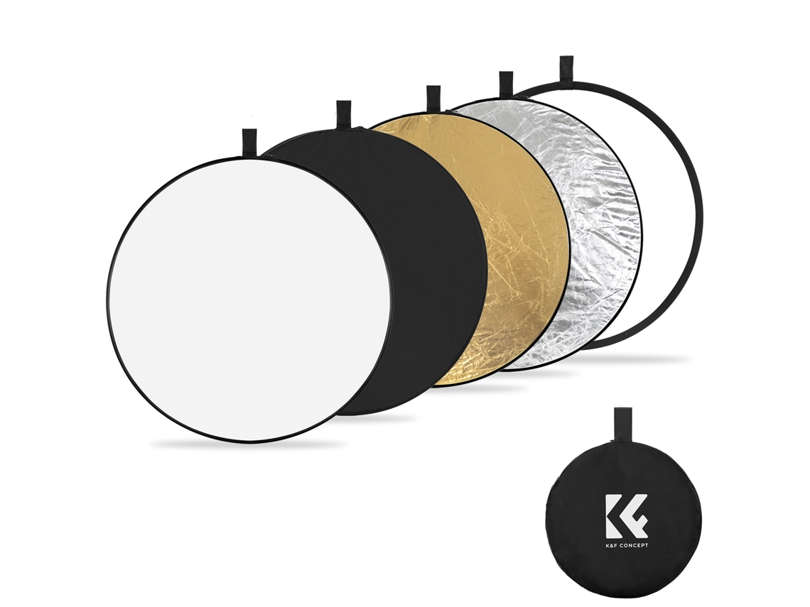 Reflector De Luz Para Fotografia Kf Concept 80cm 5 En 1 (translúcido, Prata, Ouro, Branco, Preto) Com Bolsa