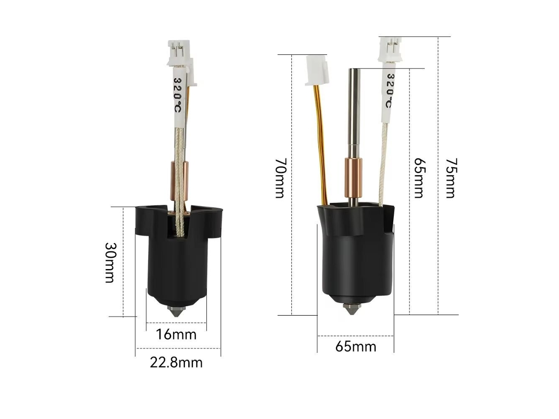 Kit de bloco de aquecimento cerâmico para hotend Creality K1, K1c e K1max, marrom, peças para impressora 3D