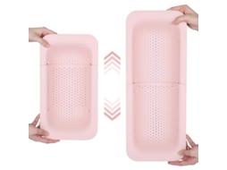 2026 colador Extensible para Lavar Verduras, Frutas Y Escurrir Massa Essencial de Cozinha Doméstica Rosa