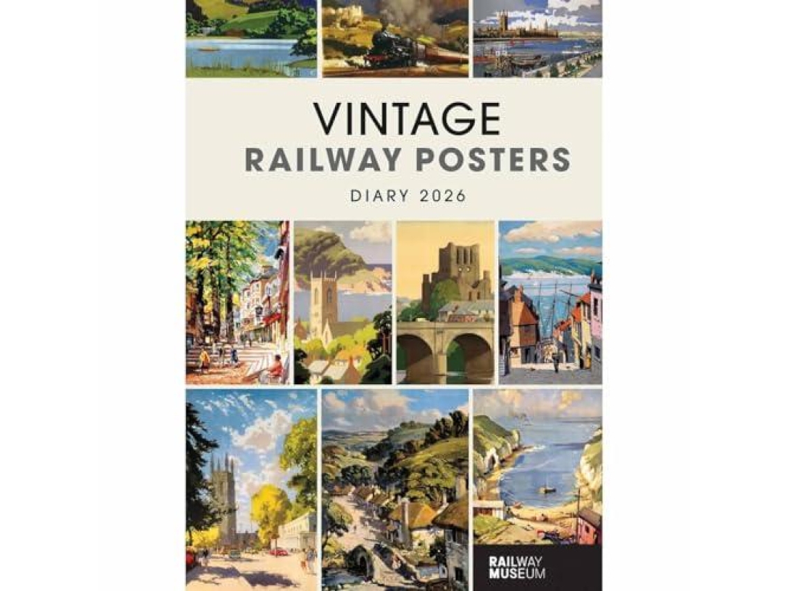 Livro Vintage Railway Posters National Railway Museum A5 Diary 2026 de CAROUSEL DIARIES 2026 (Inglês)