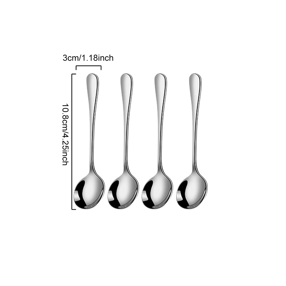 Colheres de Chá em Aço Inoxidável, Duráveis e Próprias para Lava louças. MDUG (10,8 Cm, 4 Unidades)