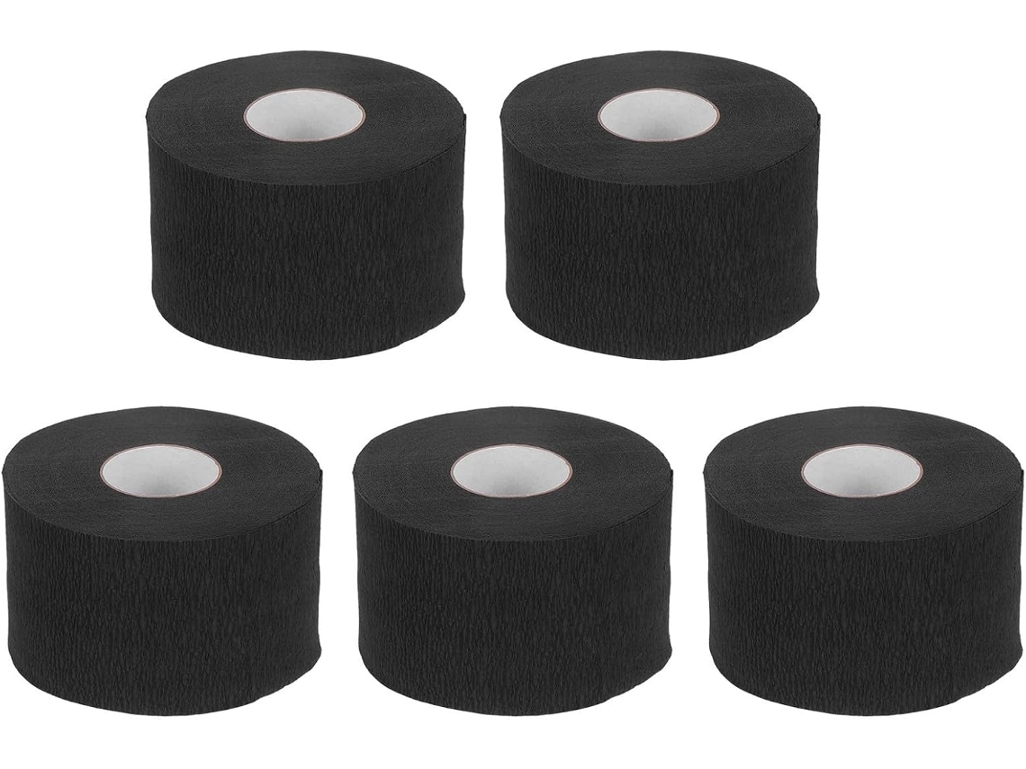 Bandagens Descartáveis De Papel Preto Para Pescoço, 5 Rolos.