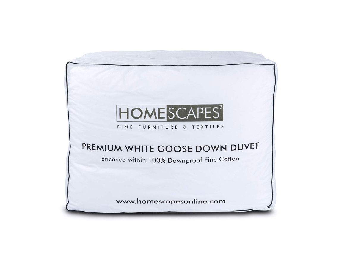 Edredão Homescapes Goose Down Tog Size Algodão Branco (220x260)