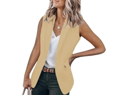 Colete sem mangas Fasst para mulher casual, trabalho, blazer, primavera outono inverno S/MARCA