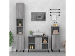 Vidaxl Móvel P/ Lavatório 80x33x60 Cm Derivados Madeira Cinza Sonoma
