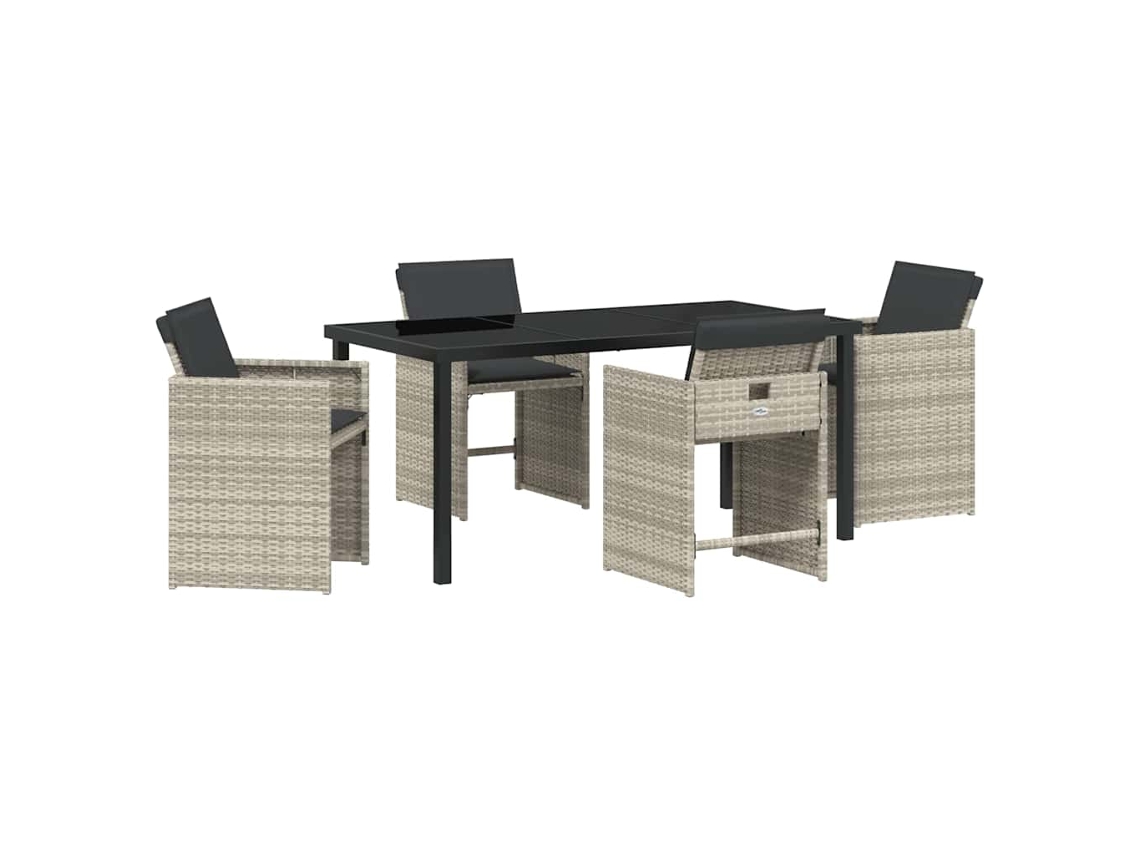 Maison Exclusive - Conjunto De Jantar Para Jardim 5 Pcs Cinzento-claro Vime Pe