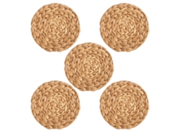 Ensemble de 5 Sousplats Ronds En Rotin de 10 Cm NEVEANCE