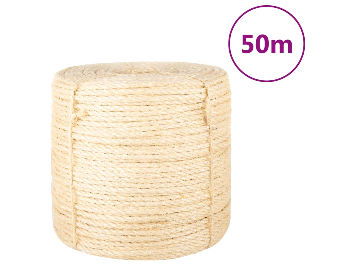 Vidaxl Corda 100% Sisal 6 Mm 50 M