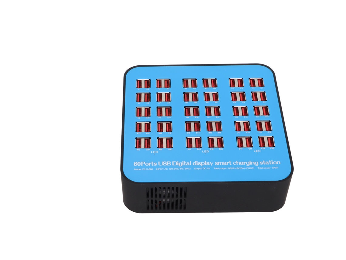 Estação de Carregamento USB EOOCOO (60 portas, 300W)