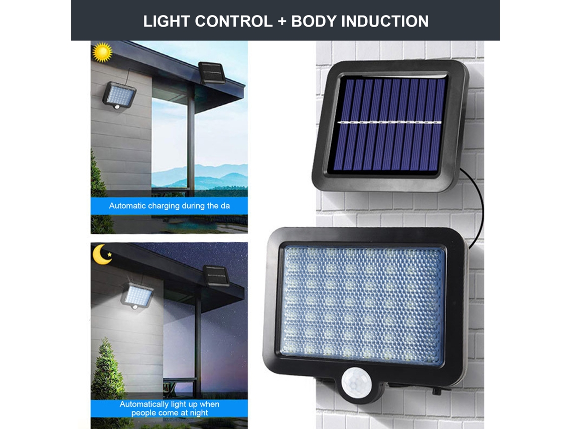 2026 luz Solar Exterior Impermeável para Parede com Sensor, Ideal para Varanda, Jardim, Pátio, Garagem e Shed