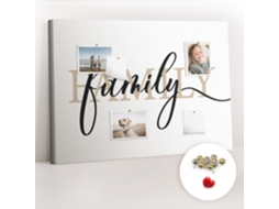 Quadro De Cortiça Com Impressão Inscrição "família" Para O Corredor Espelharte (70x100 Cm)