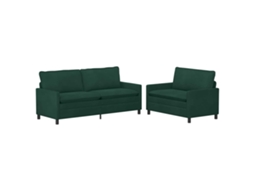 Conjunto de Sofás 2 Pcs Verde escuro Veludo SYFAX