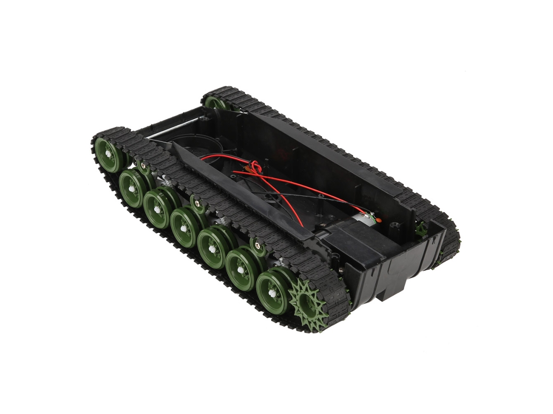 Kit Chassis Robô Tanque Com Motor Dc260 4v-9v Absorção De Impacto Diy (verde)